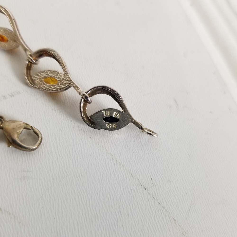 Dainty Amber Silver Bracelet Multicolored Jewelry - Picture 8 of 12